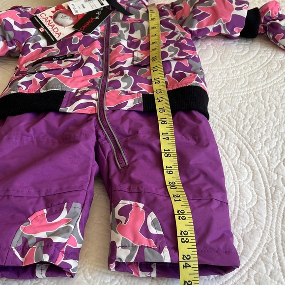 NWT Canada Weather Gear Snow Suit Hooded Kids 6/9MPurple Pink  Waterproof Warm - Picture 15 of 16